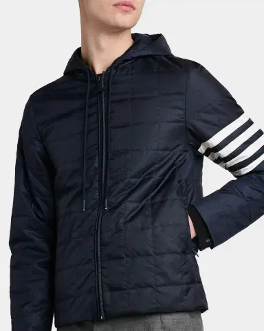 Thom Browne Men's Lightweight Quilted Ripstop Hooded Liner Jacket | Thumbnail 5