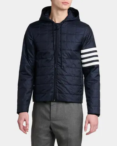 Thom Browne Men's Lightweight Quilted Ripstop Hooded Liner Jacket | Thumbnail 6