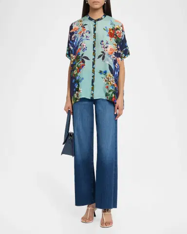 Johnny Was Shiro Floral-Print Silk Shirt | Thumbnail 2