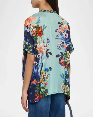 Johnny Was Shiro Floral-Print Silk Shirt | Thumbnail 3