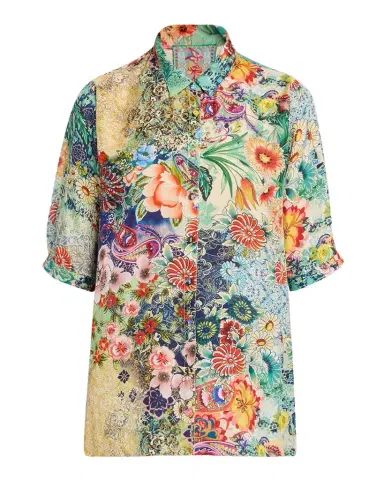 Johnny Was Filaree Floral-Print Silk Blouse | Thumbnail 1 Johnny Was Filaree Floral-Print Silk Blouse | Thumbnail 1
