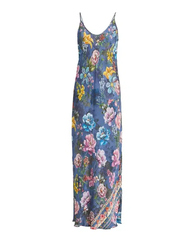 Johnny Was Gigianna Floral-Print Maxi Slip Dress