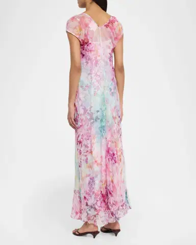 Johnny Was Georgia June Floral-Print Silk Maxi Dress | Thumbnail 3