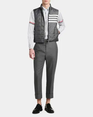 Thom Browne Men's Lightweight 4-Bar Quilted Ripstop Liner Vest | Thumbnail 2 Thom Browne Men's Lightweight 4-Bar Quilted Ripstop Liner Vest | Thumbnail 2