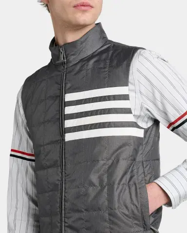 Thom Browne Men's Lightweight 4-Bar Quilted Ripstop Liner Vest | Thumbnail 5 Thom Browne Men's Lightweight 4-Bar Quilted Ripstop Liner Vest | Thumbnail 5