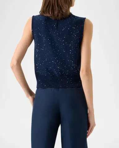 Akris Sleeveless Sequin Wool-Cashmere Sweater | Thumbnail 3