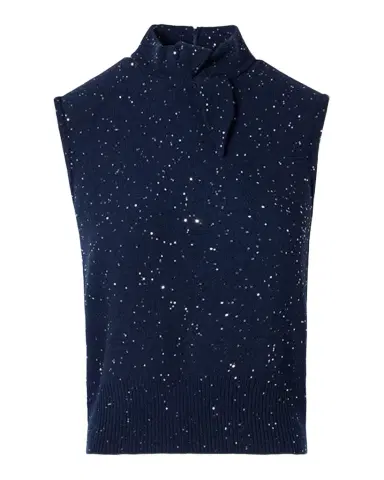 Akris Sleeveless Sequin Wool-Cashmere Sweater | Thumbnail 1