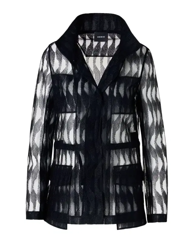 Akris Chianti Embroidered High Plains Sheer Tulle Jacket