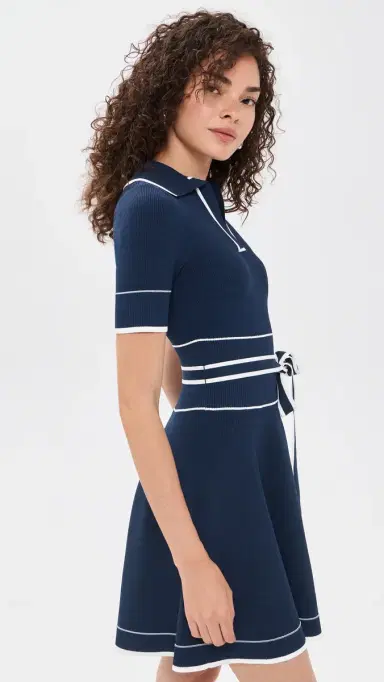 Shoshanna aren Dress Navy/ | Thumbnail 4 Shoshanna aren Dress Navy/ | Thumbnail 4