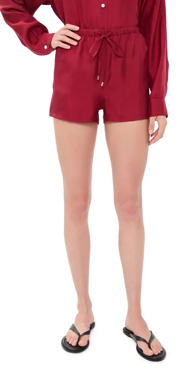Comme Si Drawstring horts Deep Red