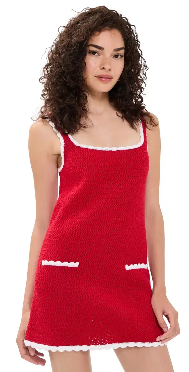 SEROYA Brianna Crochet Dress Derby Red/Eggshell