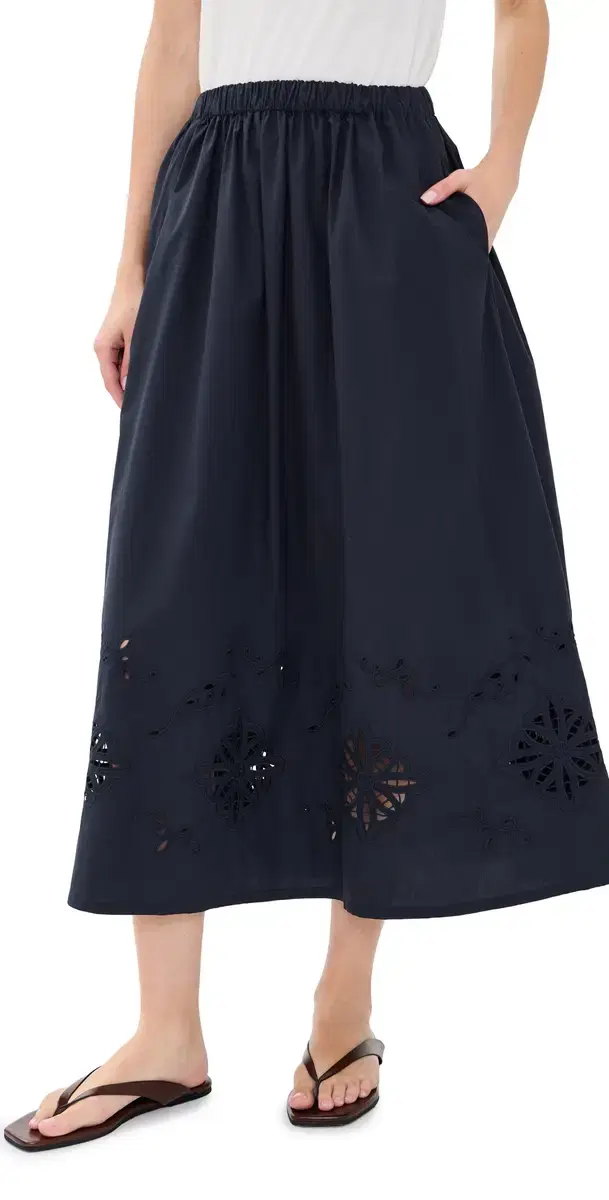 Jenni Kayne Broderie auren Skirt Navy