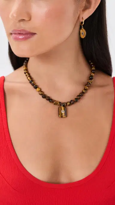 Shashi Tiger's Eye Pendant Necklace | Thumbnail 3