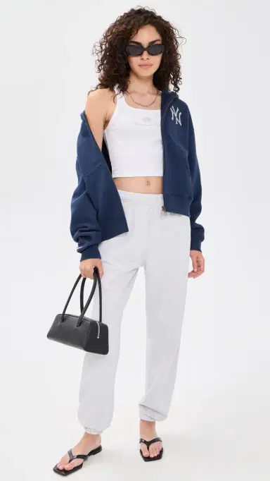Sporty & Rich Yankees Krystal Zip Hoodie Dark Navy/White S | Thumbnail 5 Sporty & Rich Yankees Krystal Zip Hoodie Dark Navy/White S | Thumbnail 5