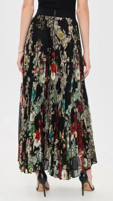 Alice + Olivia Katz Asymmetrical Pleated Maxi Skirt Free Spirit | Thumbnail 3 Alice + Olivia Katz Asymmetrical Pleated Maxi Skirt Free Spirit | Thumbnail 3