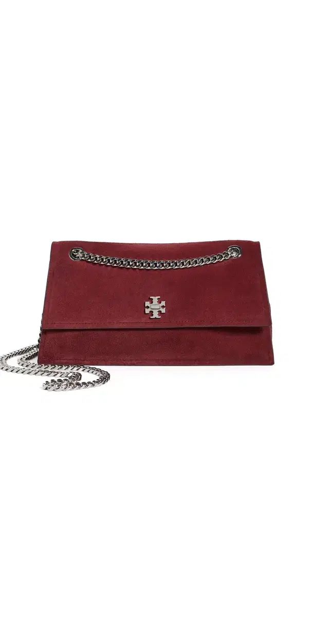 Tory Burch Kira Turnlock Suede Shoulder Bag Merlot One Size