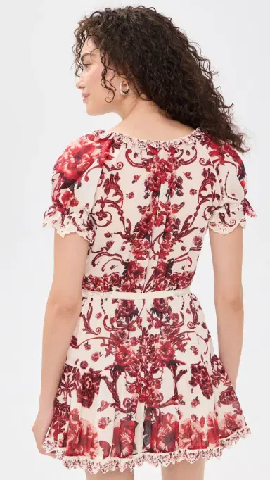 Alice + Olivia Mclaine Button Down Tiered Mini Dress | Thumbnail 3 Alice + Olivia Mclaine Button Down Tiered Mini Dress | Thumbnail 3