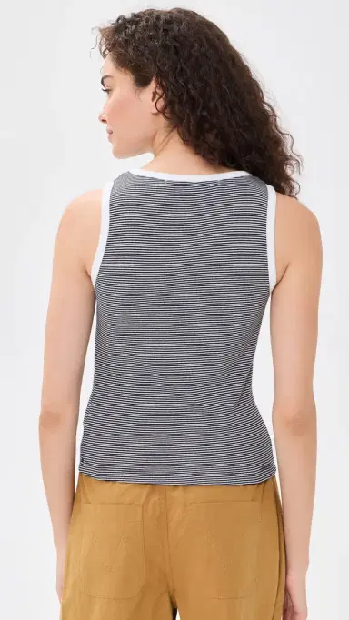 ENZA COSTA Mini Stripe Cotton Tank Top | Thumbnail 3