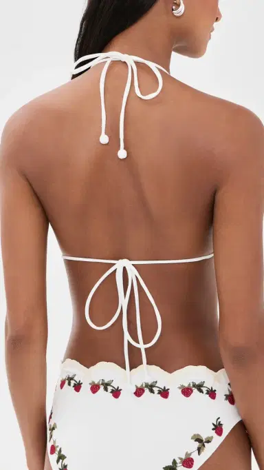 Sea Bindi trawberry callop Bikini Top Cream | Thumbnail 3