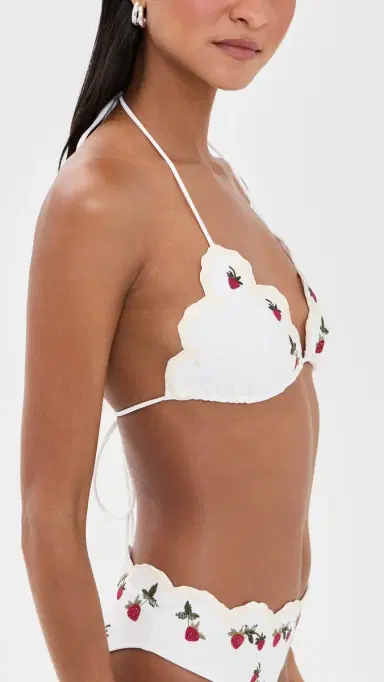 Sea Bindi trawberry callop Bikini Top Cream | Thumbnail 4
