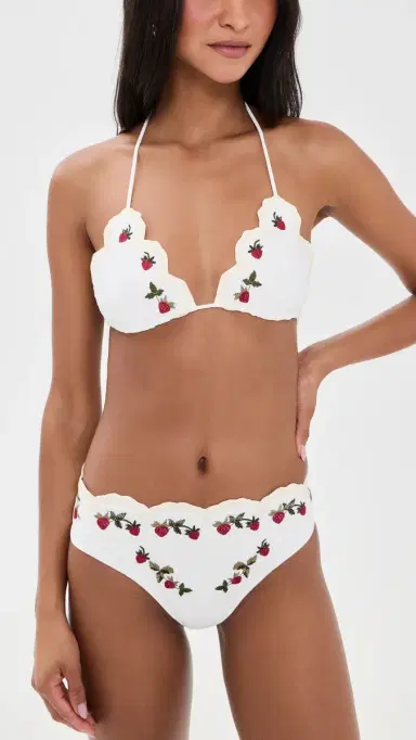 Sea Bindi trawberry callop Bikini Top Cream | Thumbnail 5