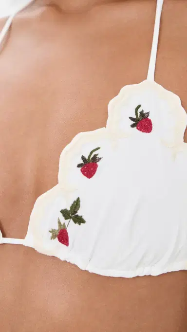 Sea Bindi trawberry callop Bikini Top Cream | Thumbnail 6