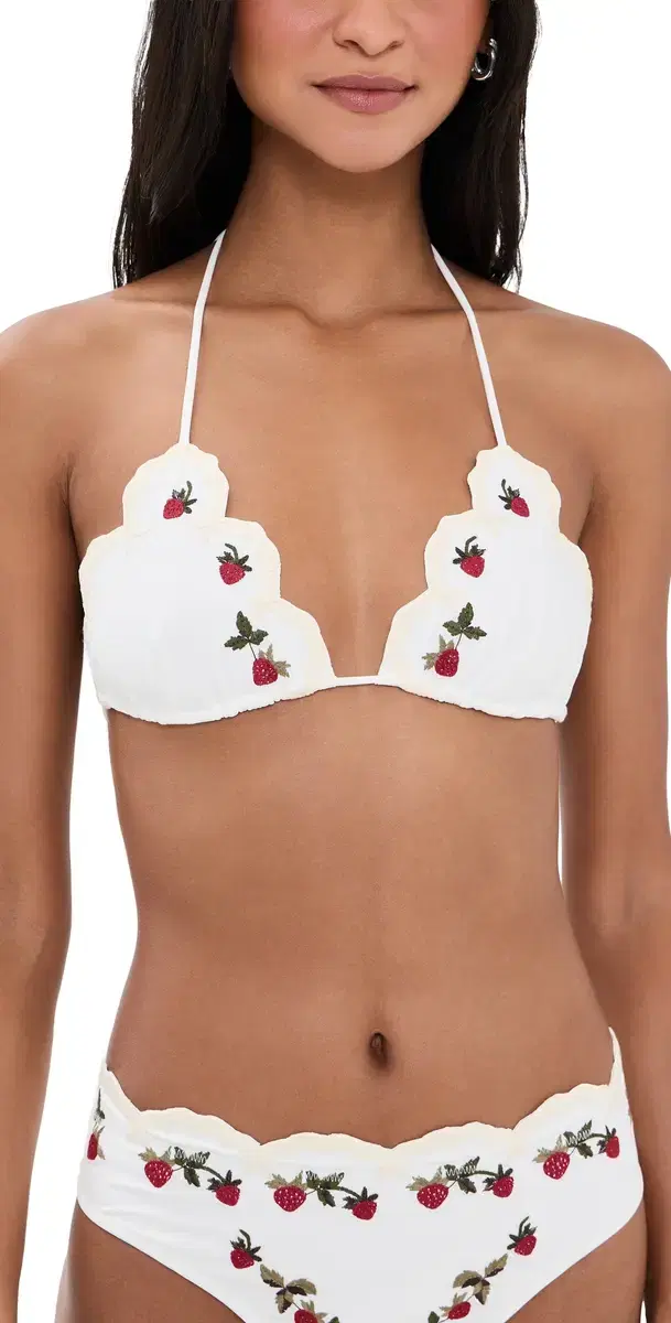 Sea Bindi trawberry callop Bikini Top Cream
