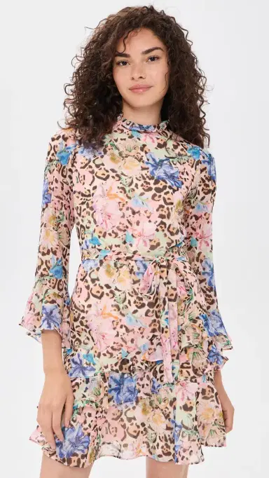 Saloni Marissa Silk Mini Dress 2491 Leopard Lilia 0 | Thumbnail 2 Saloni Marissa Silk Mini Dress 2491 Leopard Lilia 0 | Thumbnail 2
