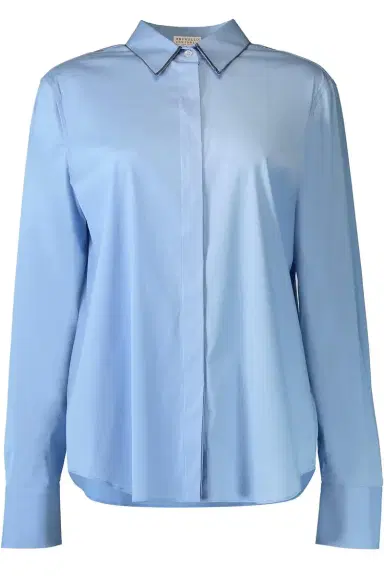 Brunello Cucinelli Stretch Monili Collar Shirt | Thumbnail 1