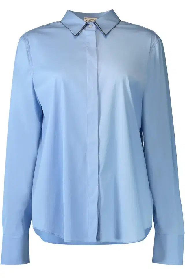 Brunello Cucinelli Stretch Monili Collar Shirt