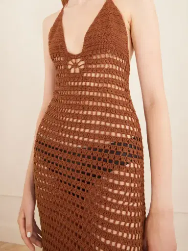 Terry Puesto Cece Crocheted Organic-cotton Halterneck Midi Dress | Thumbnail 4 Terry Puesto Cece Crocheted Organic-cotton Halterneck Midi Dress | Thumbnail 4