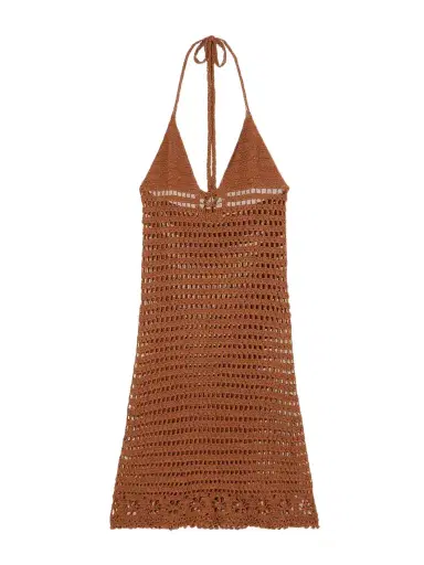Terry Puesto Cece Crocheted Organic-cotton Halterneck Midi Dress | Thumbnail 1 Terry Puesto Cece Crocheted Organic-cotton Halterneck Midi Dress | Thumbnail 1