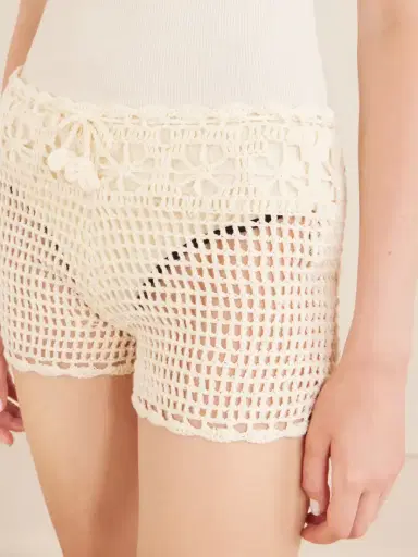 Terry Puesto Lido Crocheted Organic Cotton Shorts | Thumbnail 5