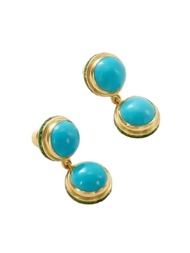 Ileana Makri 18-karat Gold, Turquoise And Tsavorite Earrings | Thumbnail 1