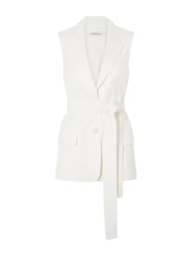 Another Tomorrow Belted Twill Vest