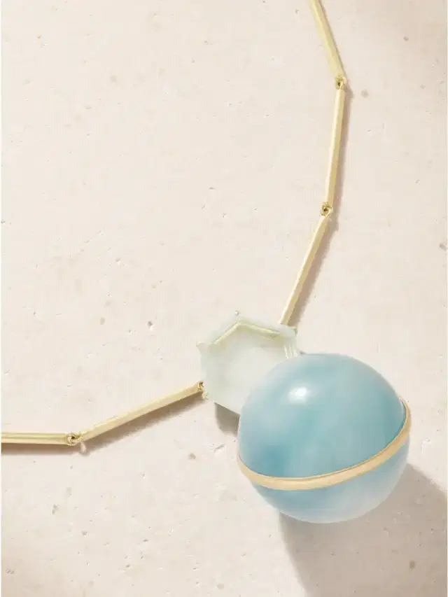 Marisa Klass 18-karat Yellow Gold And Aquamarine Necklace