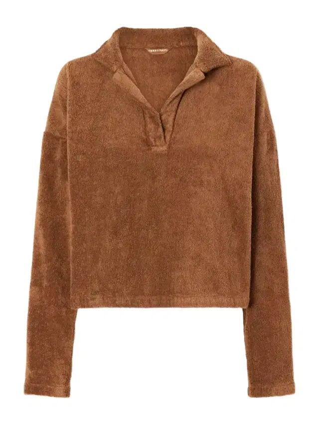 Terry Puesto Estate Cropped Organic Cotton-terry Sweatshirt
