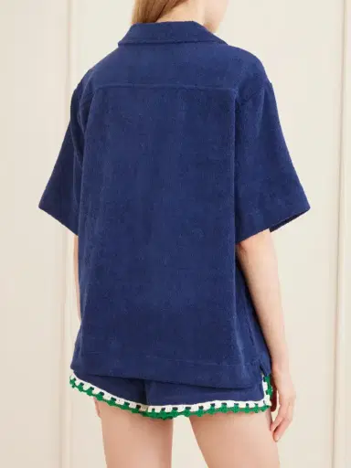 Terry Puesto Boxy Crochet-trimmed Organic Cotton-terry Shirt | Thumbnail 3