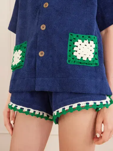 Terry Puesto Boxy Crochet-trimmed Organic Cotton-terry Shirt | Thumbnail 4