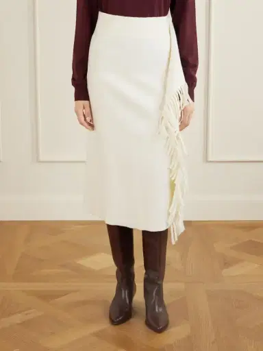 Lanvin Fringed Wool-blend Midi Skirt | Thumbnail 3 Lanvin Fringed Wool-blend Midi Skirt | Thumbnail 3