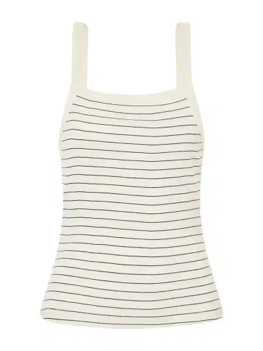 LESET Nando Striped Ribbed Cotton Tank | Thumbnail 1 LESET Nando Striped Ribbed Cotton Tank | Thumbnail 1