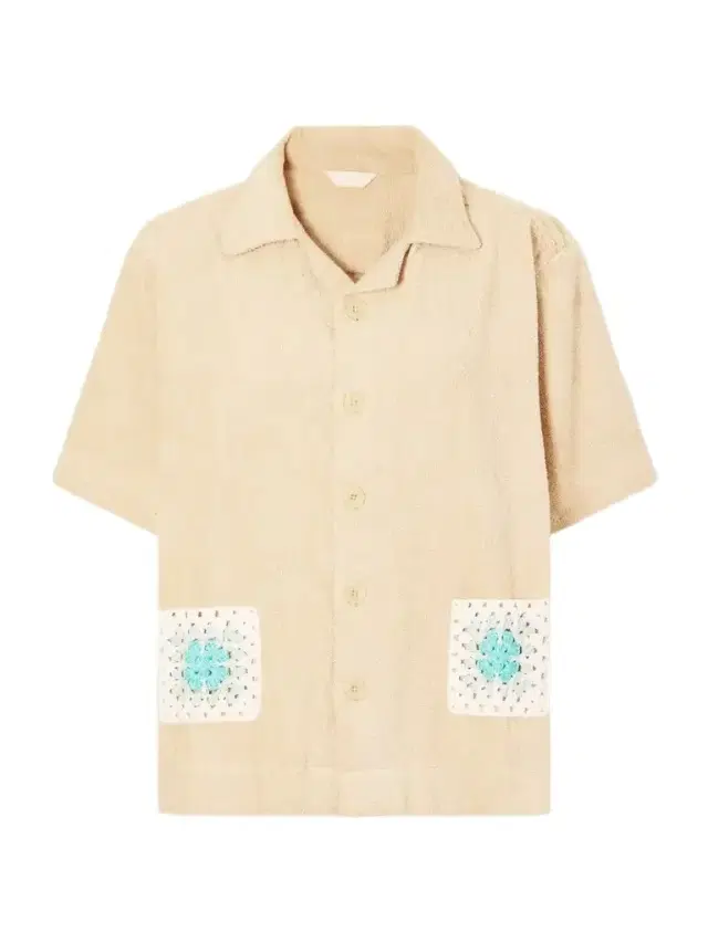 Terry Puesto Boxy Crochet-trimmed Organic Cotton-terry Shirt