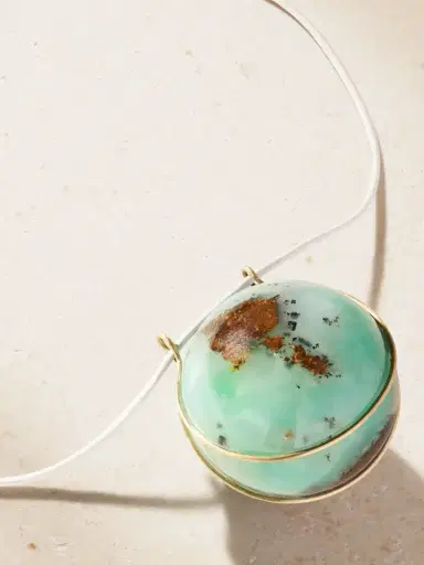 Marisa Klass 18-karat Gold, Chrysoprase And Leather Necklace | Thumbnail 1 Marisa Klass 18-karat Gold, Chrysoprase And Leather Necklace | Thumbnail 1