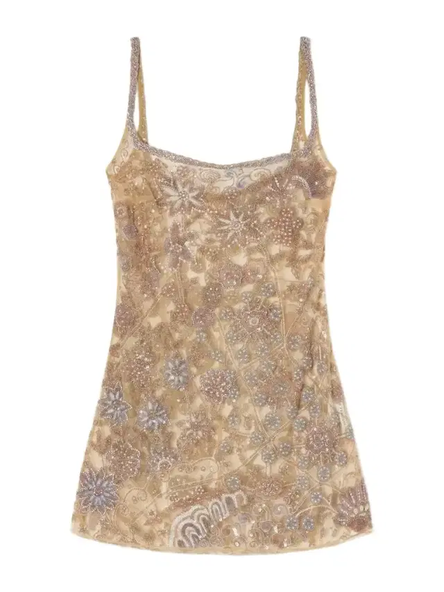 Clio Peppiatt Soléa Embellished Mesh Mini Dress