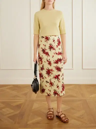 Jil Sander Floral-print Satin Midi Skirt | Thumbnail 2