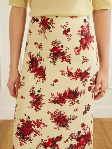 Jil Sander Floral-print Satin Midi Skirt | Thumbnail 4