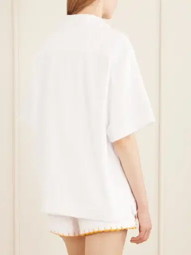 Terry Puesto Boxy Crochet-trimmed Organic Cotton-terry Shirt | Thumbnail 3 Terry Puesto Boxy Crochet-trimmed Organic Cotton-terry Shirt | Thumbnail 3
