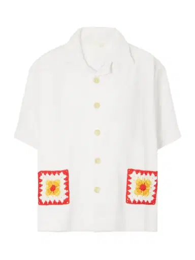 Terry Puesto Boxy Crochet-trimmed Organic Cotton-terry Shirt | Thumbnail 1 Terry Puesto Boxy Crochet-trimmed Organic Cotton-terry Shirt | Thumbnail 1