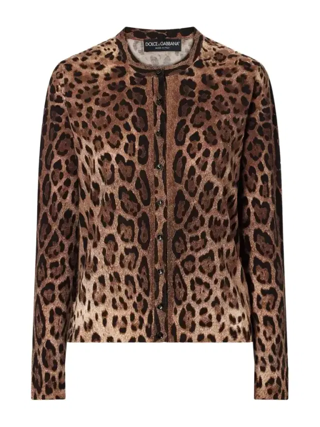 Dolce & Gabbana Leopard-print Wool-blend Cardigan