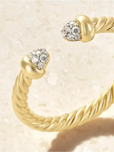 David Yurman Micro Cablespira® 18-karat Gold Diamond Ring | Thumbnail 4
